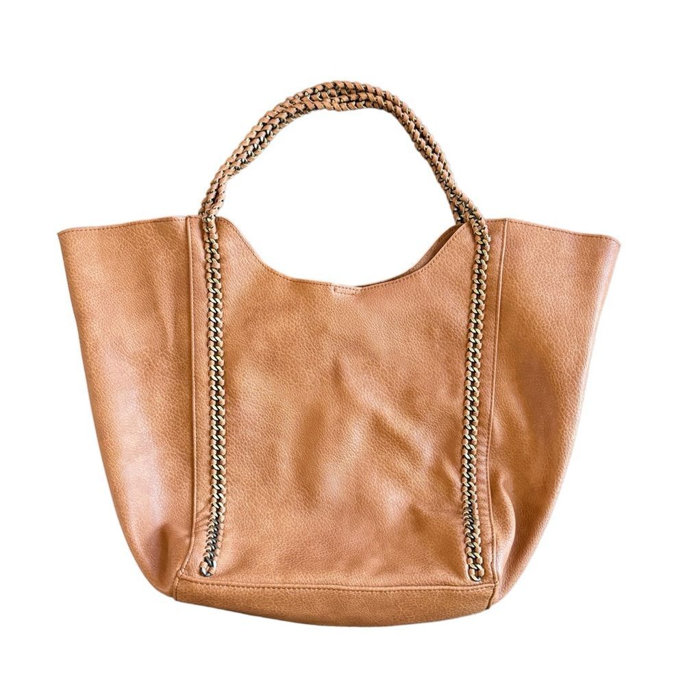 Brown Leather Chain Tote